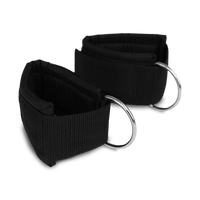 Thumbnail for Padded exercise wrist and ankle cuffs for stacking resistance exercise bands.
