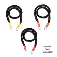 Thumbnail for Great bands for functional fitness. Includes safety features like a cover to protect you from injury in case the band breaks and heavy duty clips  on each end. This band is stackable and allows you to choose different handle, cuff and strap styles