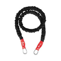 Thumbnail for 18LB medium  resistance band with clips. Made in America and Covered for Safety to protect you and the band during exercise. Perfect for Home Gym, Fitness Classes, Personal Trainers, Gyms and Exercise Classes. Clips allow easy transition from handles to cuffs, foot straps and bars.