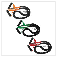 Thumbnail for FitCord Resistance Bands 3-Pack (7lb/12lb/18lb) best resistance bands made in USA and covered for safety - FitCord Resistance Bands