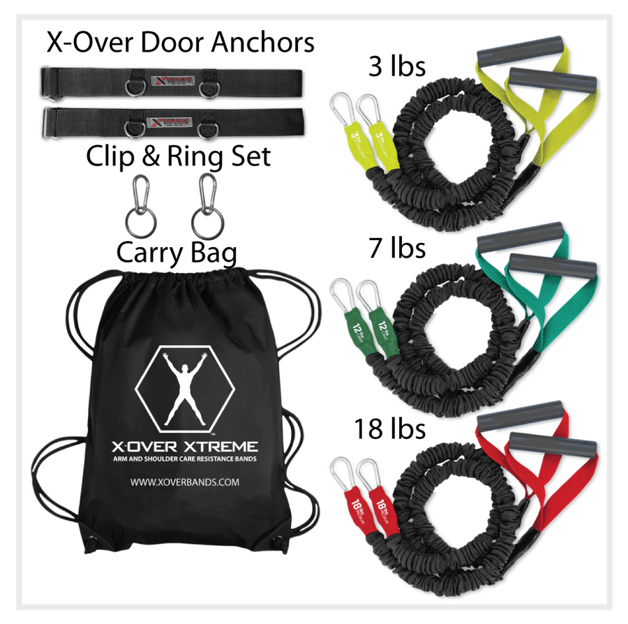 ARM AND SHOUDLER REHABILTATION BUNDLE FOR ARM AND SHOULDER RECOVERY AT HOME OR INJURY PREVENTION COMPARED TO CROSSOVER SYMMETRY AND 4KOR OUR PATENTED PRODUCT IS HIGHER QUALITY AND MADE IN THE USA