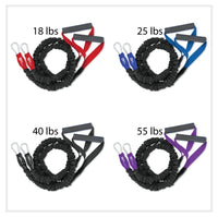 Thumbnail for X-Over Shoulder and Arm Resistance Bands- 4 Pack (18lb/25lb/40lb/55lb) - FitCord Resistance Bands American Made Covered Resistance tubes. Bands made in usa, shoulder and arm exercise bands