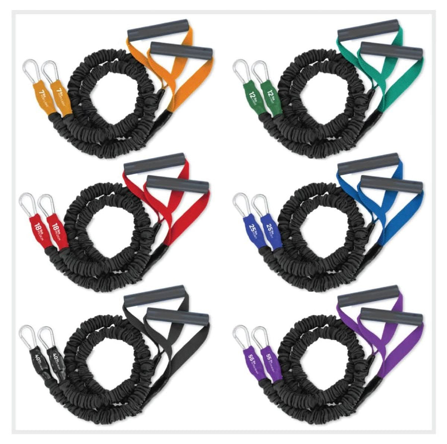 X-Over Shoulder and Arm Resistance Bands- 6 Pack (7lb/12lb/18lb/25lb/40lb/55lb)