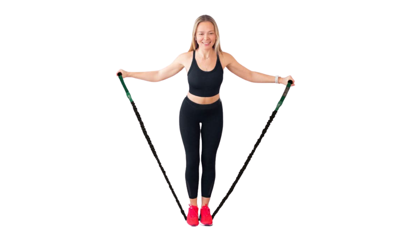 Woman Doing Core Exercises with Resistance Bands