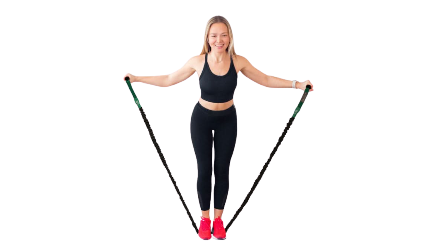Woman Doing Core Exercises with Resistance Bands