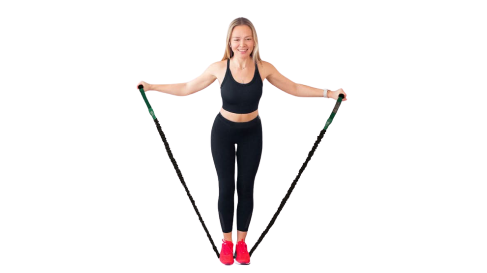 Woman Doing Core Exercises with Resistance Bands