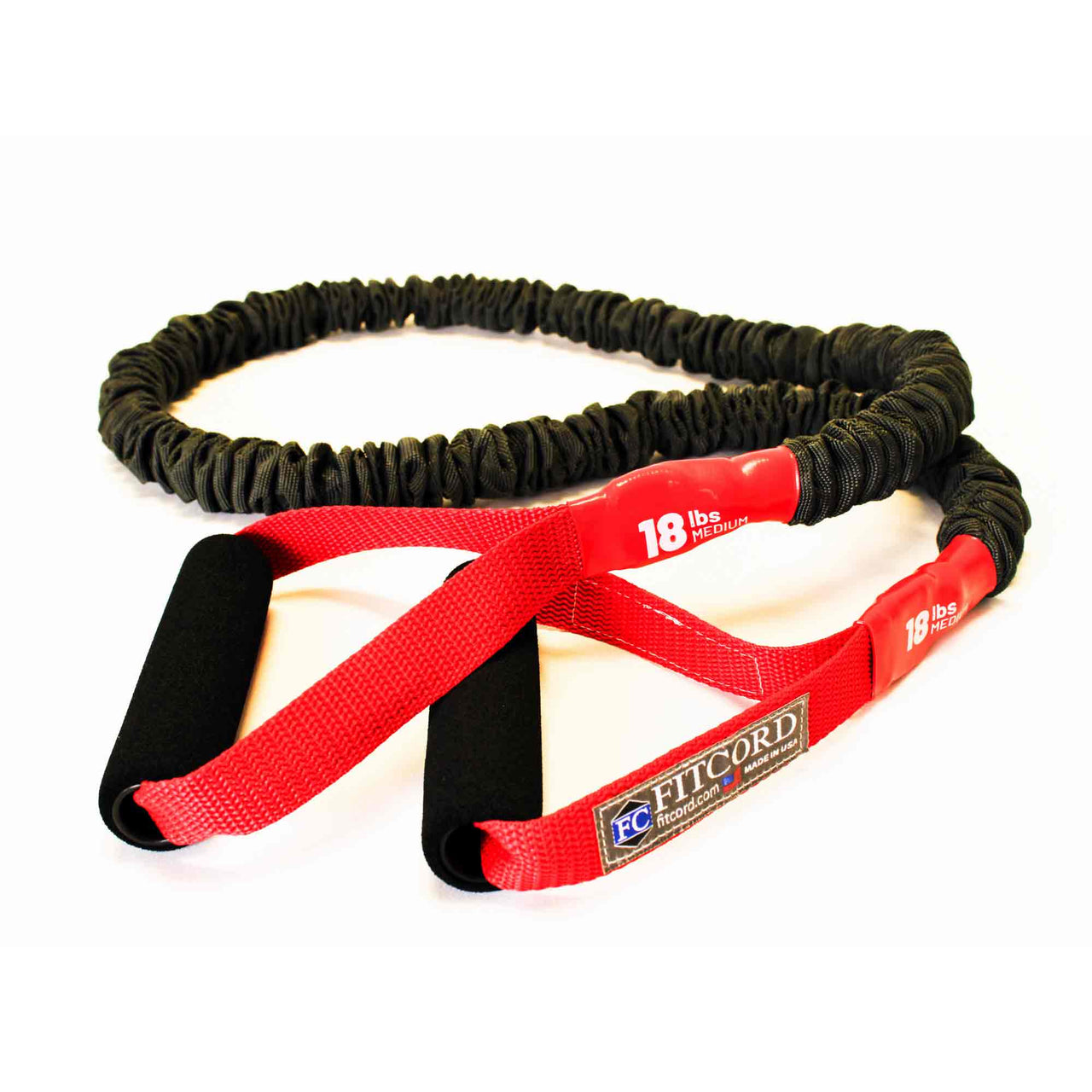 FitCord Single Bands: 4' or 6' Exercise Band with Padded Handles