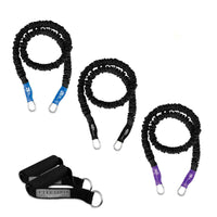 Thumbnail for 3 resistance bands with clips, Heavy, Very Heavy, and Ultra Heavy Covered bands for workout and fitness exercise. 