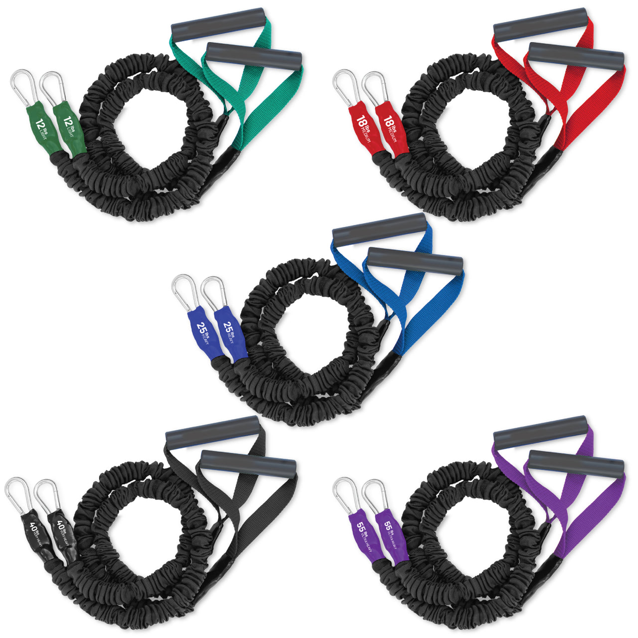X-Over Bands- 5 Pack (12lb/18lb/25lb/40lb/55lb)
