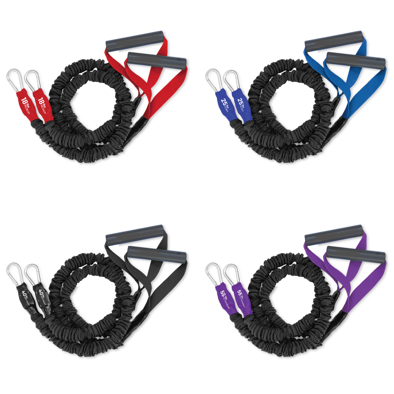 X-Over Resistance Bands- 4 Pack (18lb/25lb/40lb/55lb)