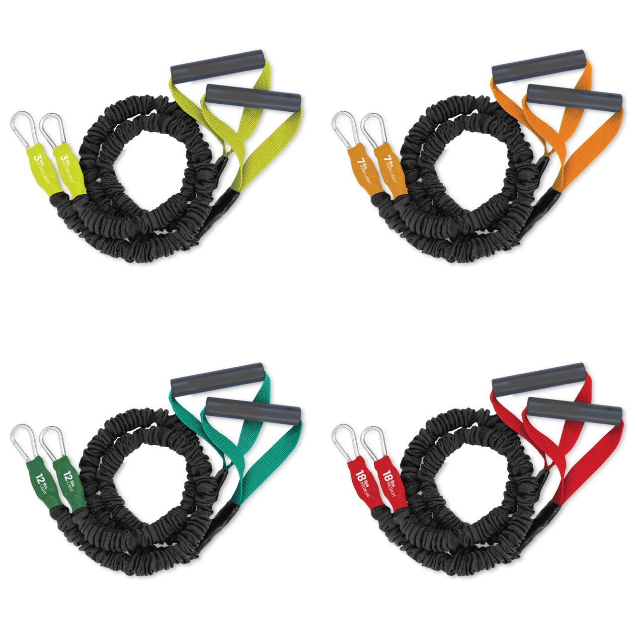 X-Over Resistance Bands- 4 Pack (3lb/7lb/12lb/18lb)