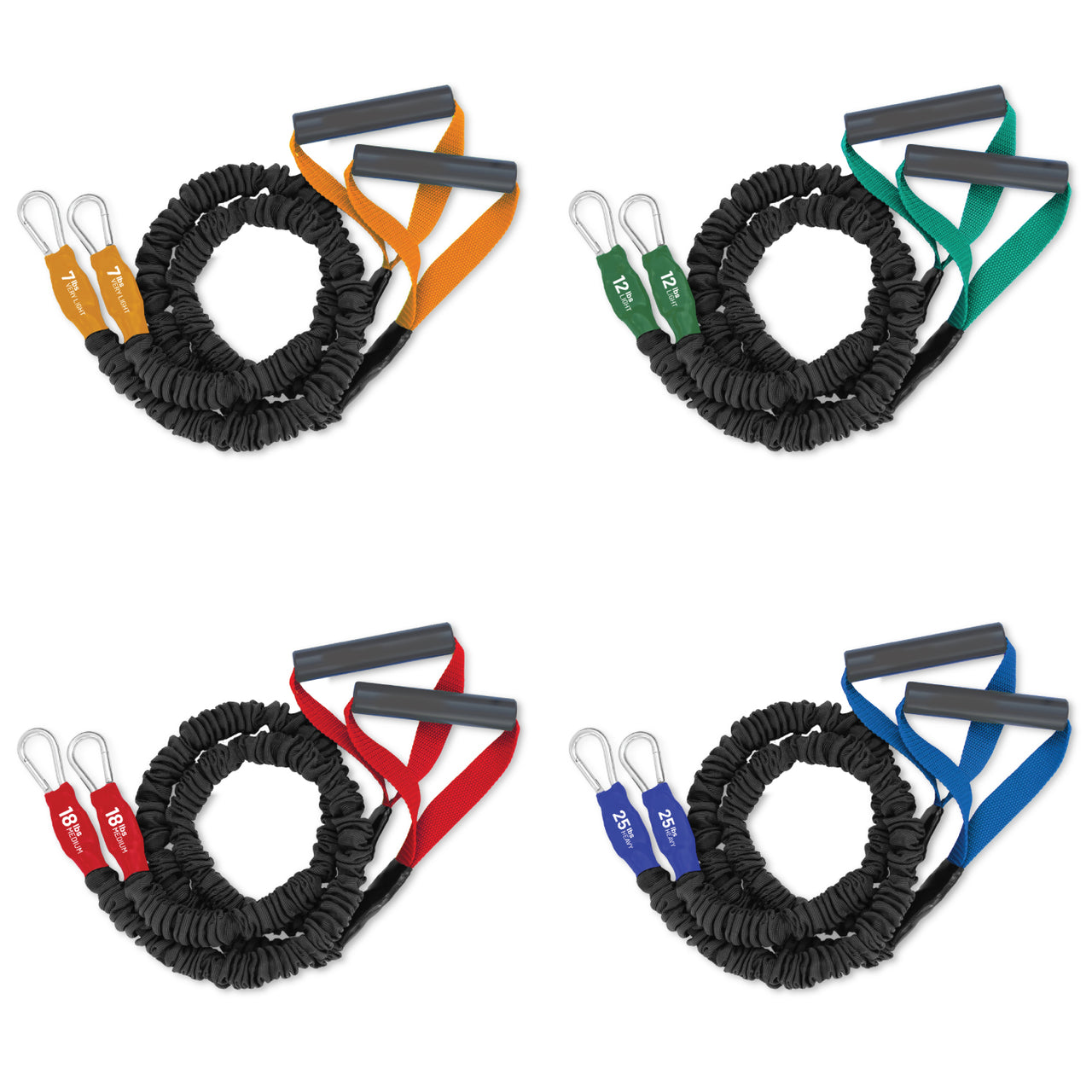 X-Over Resistance Bands- 4 Pack (7lb/12lb/18lb/25lb)