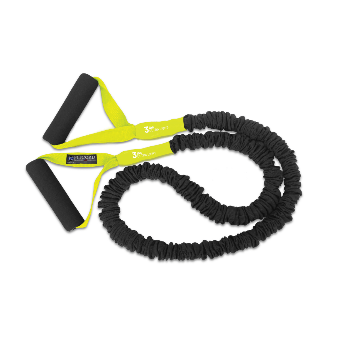 FitCord Single Bands: 4' or 6' Exercise Band with Padded Handles