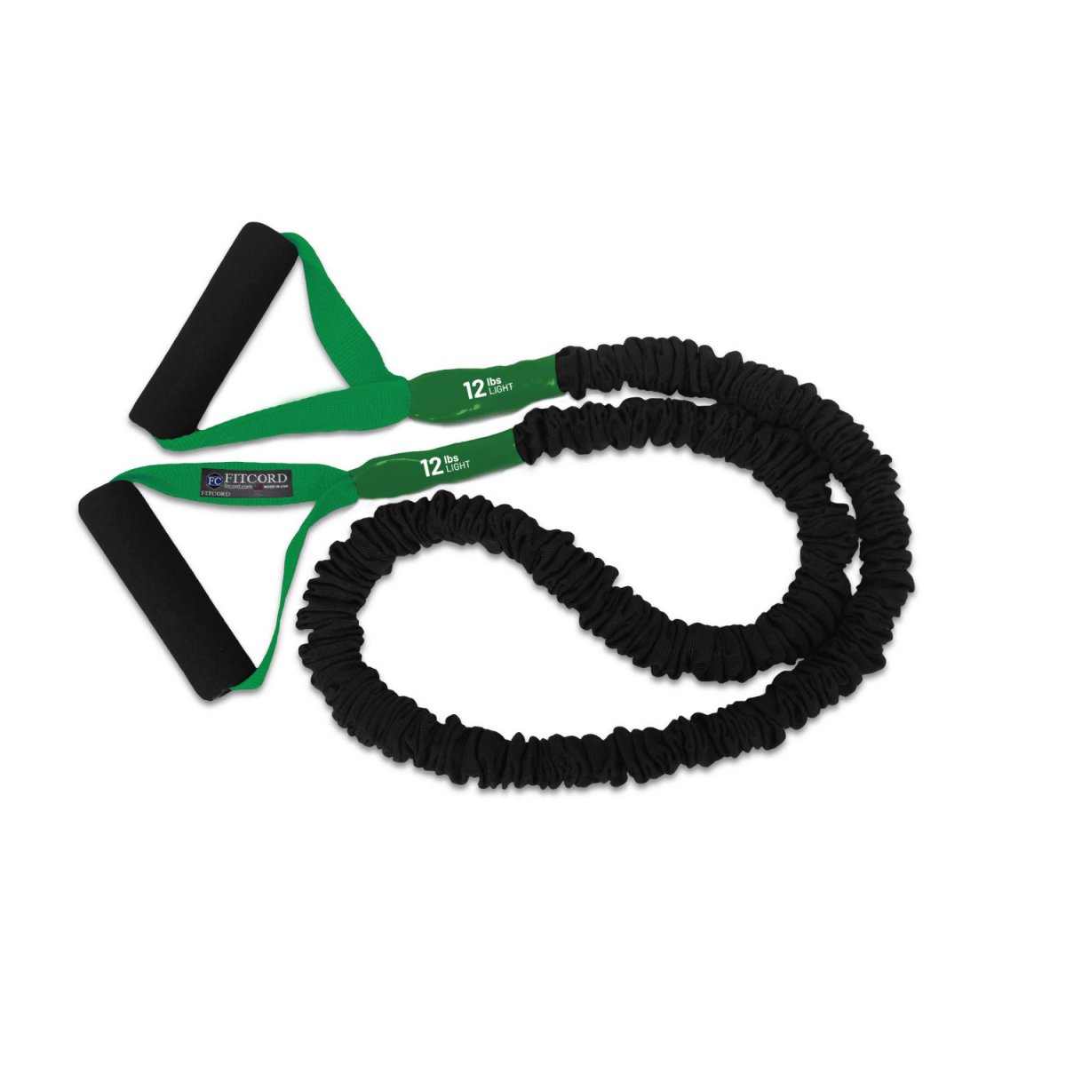 FitCord Single Bands: 4' or 6' Exercise Band with Padded Handles