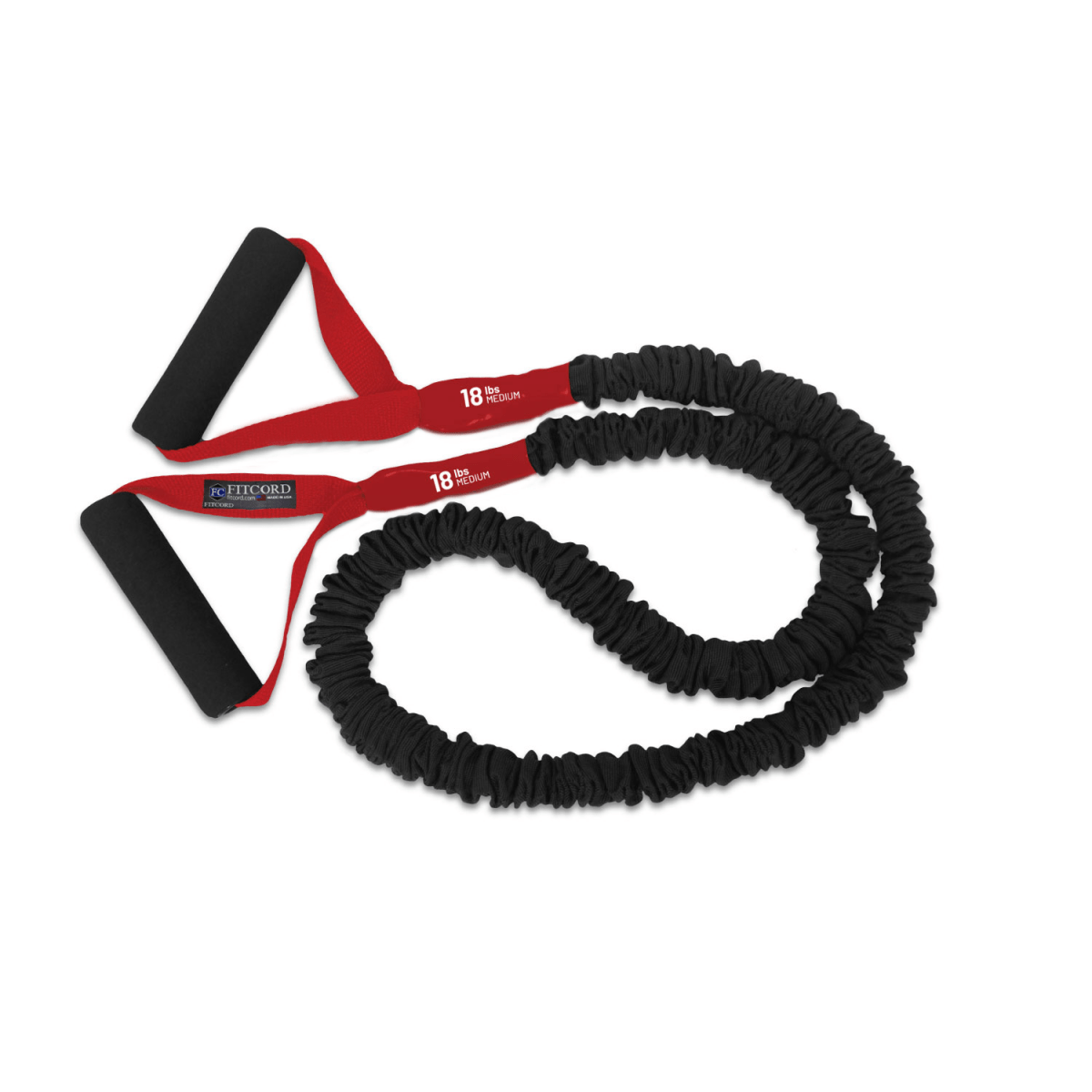 FitCord Single Bands: 4' or 6' Exercise Band with Padded Handles