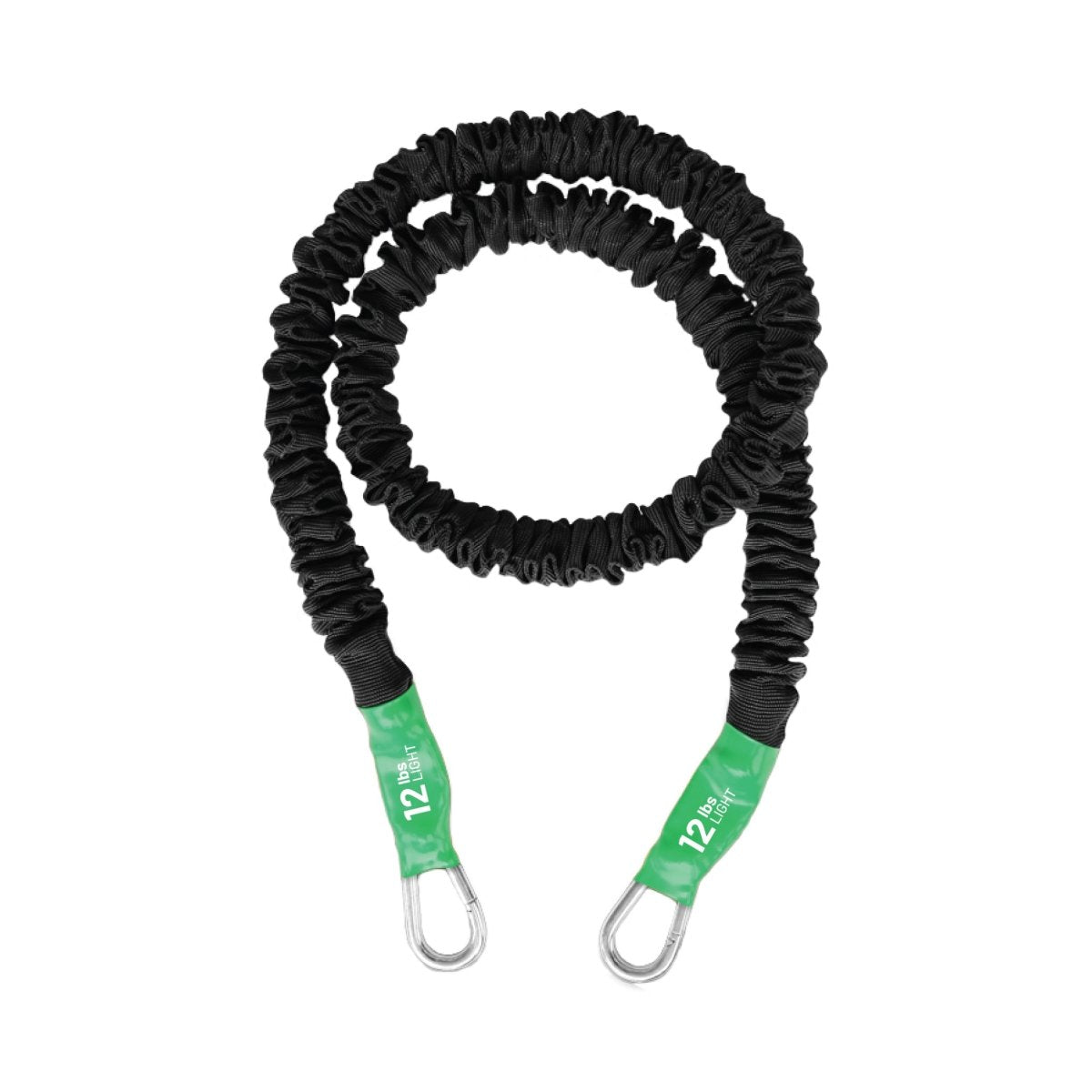 12lb Light Resistance Stackable tension bands with clip on each end. this bungee style resistance cord is designed for all workouts, exercise routine and fitness journey. covered, sheathed for your safety, to be anti-snap and long lasting. Best band on the market for a High resistance tension tube workout