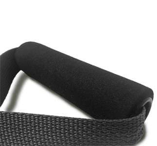 High quality resistance band with padded handle for comfort  and sweat resistant. This handle is attached to the best exercise equipment on the market for home, office and outdoors