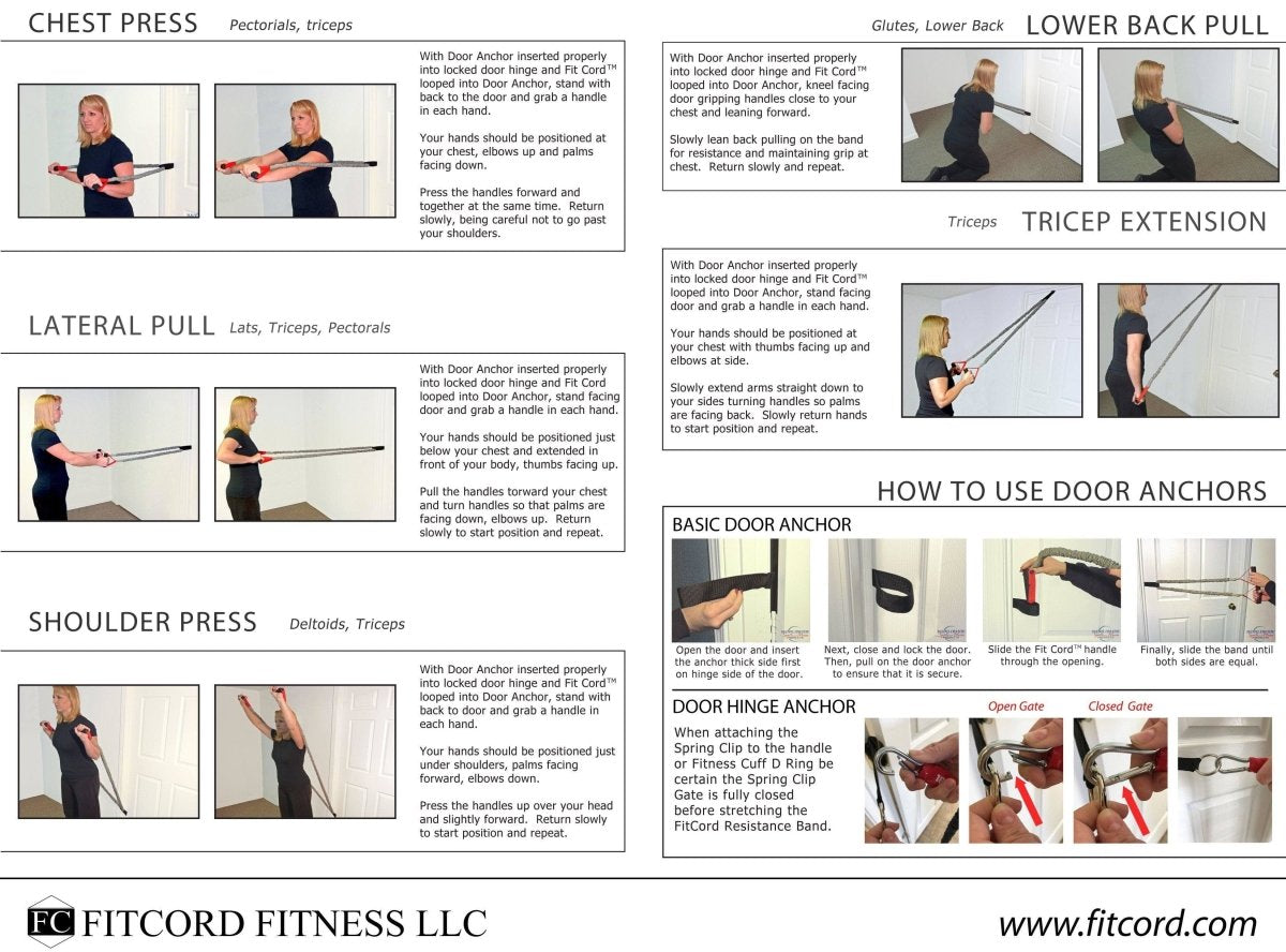 FitCord REHAB Home Gym - FitCord Resistance Bands at home workout for elderly, beginners, handicapped and fitness trainers Any exercise and any fitness routine can use this band