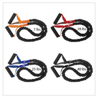 Thumbnail for FitCord Resistance Bands 4-Pack (7lb/18lb/25lb/40lb) - FitCord Resistance Bands Safest resistance band on the market and made in american with a covered tub and padded handles