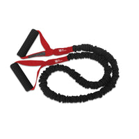Thumbnail for Medium exercise band made in the usa with padded handles, great for general fitness, yoga and pilates