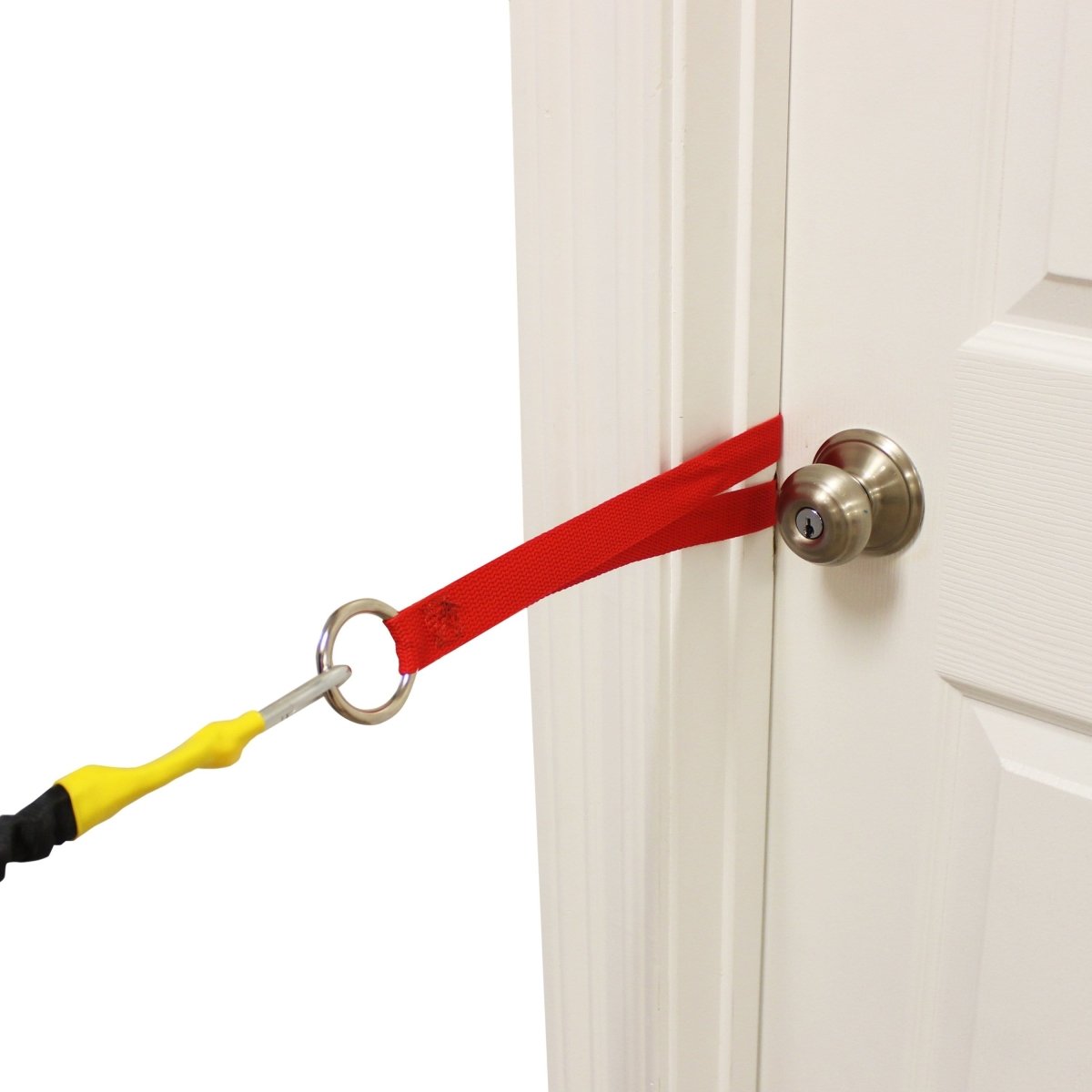 Single Hinge Door Anchor best resistance bands made in USA and covered for safety - FitCord Resistance Bands